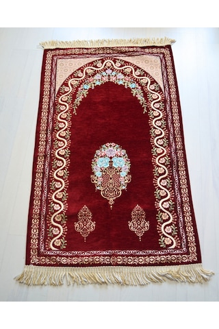 Kadife Astarlı Seccade Ve Kristal Tesbih Bordo Özel Kutulu Lüks Hediyelik Çeyizlik Set Çok Renkli
