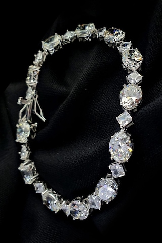 Sky Diamond Taşlı 925 Ayar Gümüş Su Yolu Bileklik Gümüş
