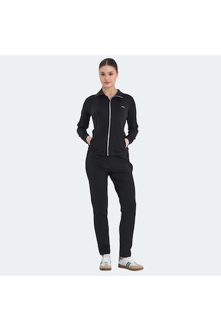 Slazenger REFER Kadın Fermuarlı Dik Yaka Cepli Siyah Eşofman Takımı