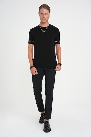 Efor Comfort Fit Bisiklet Yaka Kısa Kollu Siyah Triko Tr 882 Siyah