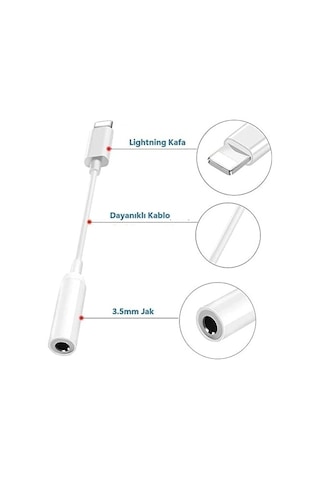 Apple Uyumlu iPhone  Lightning Telefon Kulaklık Çevirici Aux Dönüştürücü Aparat