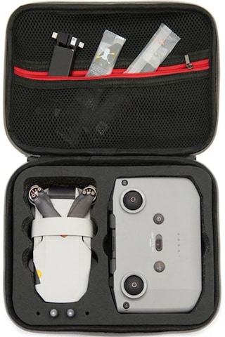 Maiyame Djı Mini 2 İçin Siyah Dış Kabuk Kırmızı İç Dolgu Taşınabilir Çantası - Su Geçirmez, Basınç Dayanıklı, Kumanda, 3 Pil Ve Aksesuarları Saklar