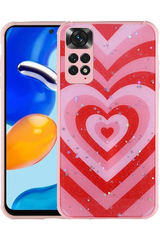 Nourthkiingdom Redmi Note 11s Global Kılıf Simli Desenli Kamera Korumalı Parlak Nrtk Popy Kapak - Papatya Papatya