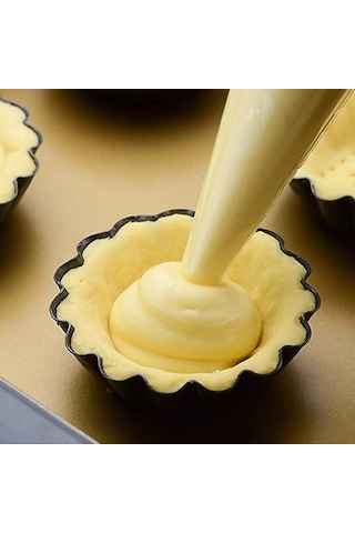 12'li Yumurta Tart Kalıbı 7,5 Cm Mini Kek Kalıbı Karbon Çelik Krep Kalıbı Siyah Diğer