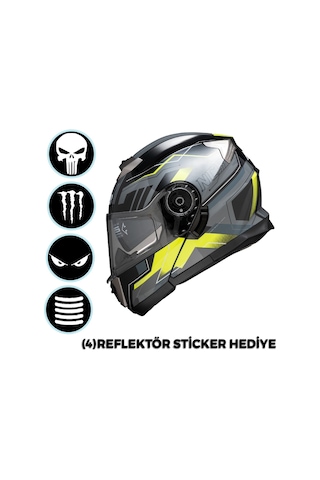 Ncr Stars Çene Açılır Sarı Kask Ece Belgeli Sarı