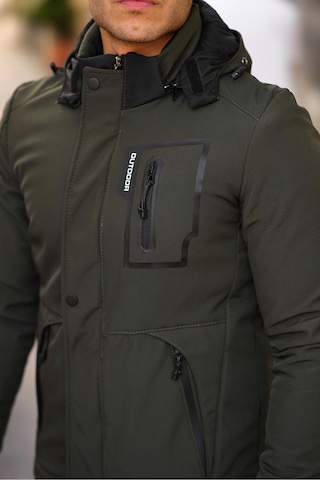 Outdoor Su,soğuk,rüzgar Geçirmez Içi Kürklü Elyaf Dolgulu Softshell Erkek Dağcı,kampcı,kayakcı Montu Haki
