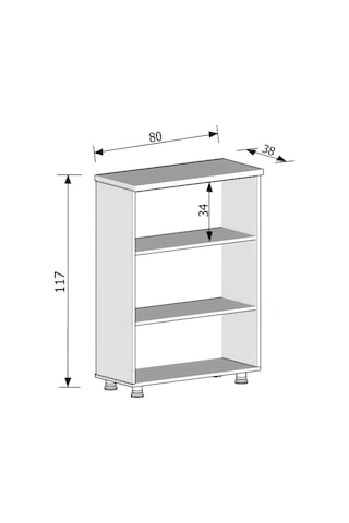 Modüler Dünyası Kitaplık Dosya Dolabı Teak - 80X35X117 Teak