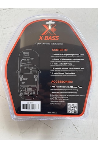 X-bass 4 Ga Profesyonel Seri Kalın Oto Amfi Kablo Seti Xb-4kit