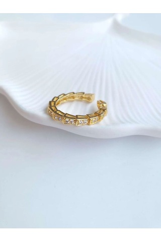 Vip Gold Taşlı Ayarlanabilir Yüzük Altın