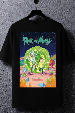 Tarzsokak Unisex Rick And Morty Baskılı T-shirt Kırmızı