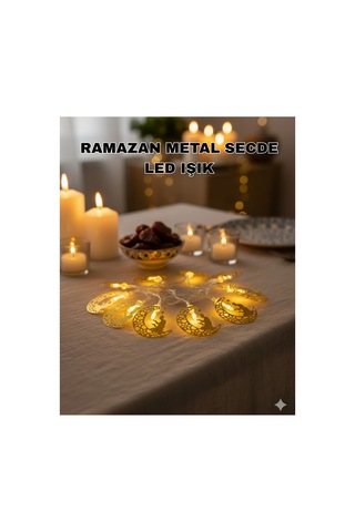 Secde Eden Adam Figürlü Ay Tasarımlı Ramazan Led Işık - Alkglb4780-4429 Renkli