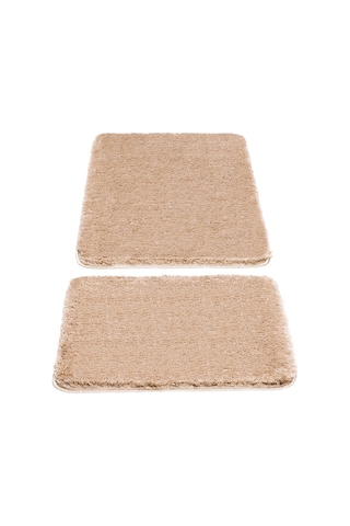 Koza Home Koza Home Segura Peluş Bej Kaydırmaz Taban Banyo Paspası Bej