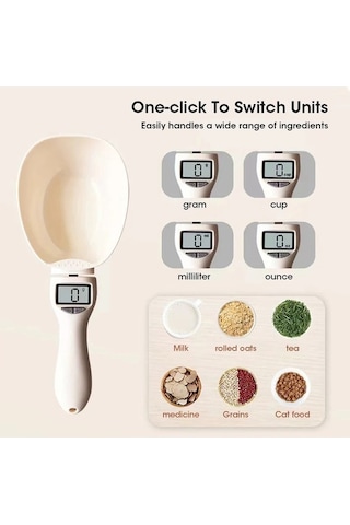 Wondernest Ve Tartı Mini Köpek Kedi Lichen Gümüş Evcil Elektronik Mama Ölçer Gümüş