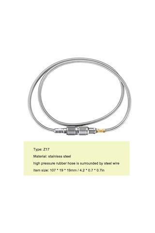 Yaozixa Campıngmoon Z17 Çelik Gazi Yüksek Basınçlı 100cm Uzatma Hattı, Çamaşırlı, Tencere-gaz Tankı Bağlantısı, Evrensel Kullanım, Dış Mekan Manzaraları İçin Gümüş