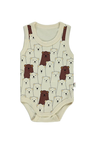 Civil Baby Erkek Bebek Çıtçıtlı Badi 1 - 18 Ay Bej 14d20230223s1-1 Bej