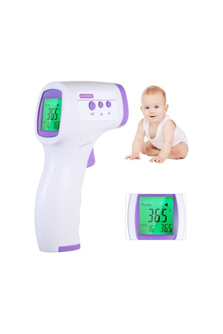 Yifomall El Tipi Entegre Enfrared Termometre - Ev İçin Yetişkin/bebek Sıcaklık Ölçer - 16 Grup Veri Depolama - Yüksek Hassasiyetli Lcd Ekranlı