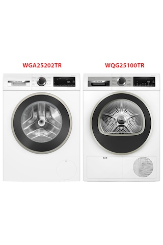 Bosch WGA25202TR - WQG25100TR 10 Kg Çamaşır Kurutma Makinesi 2'li Set