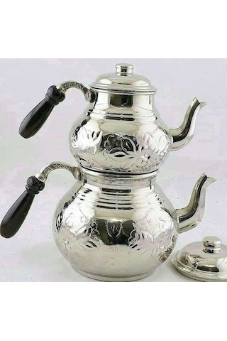 Bakır Çaydanlık Takımı Küçük Boy Krom