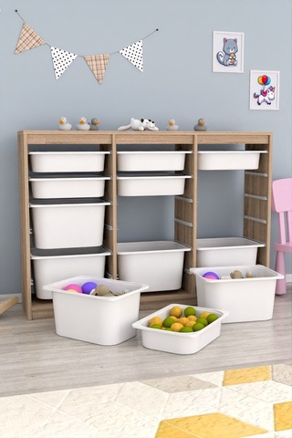 Cosmo 2xl Sonomo 12 Sepetli Çok Amaçlı Mutfak Kiler Dolabı Beyaz Beyaz - Ceviz