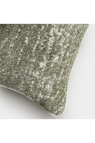 "sage" Dokulu Kırlent Kılıfı - 45x45 - Yeşil Yeşil