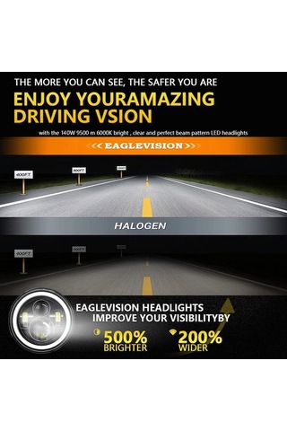 Ebitda 1pcs 7 6000k 140w Ip67 Su Geçirmez Led Far, Drl/ışık Sinyali