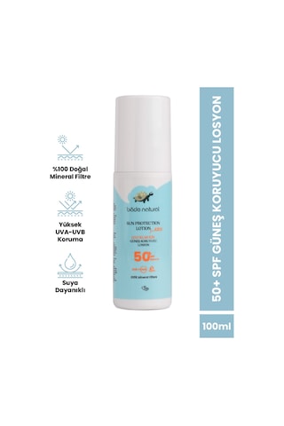 %100 Doğal 50+ Spf Yüksek Korumalı Çocuk Güneş Koruyucu Losyon