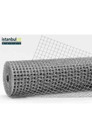 İstanbul Çit Metal Galvaniz Puntalı Tel 0,70 Mm 10x10 Mm Göz Aralığı Kaynaklı Bahçe Çiti Ve Kafes Teli