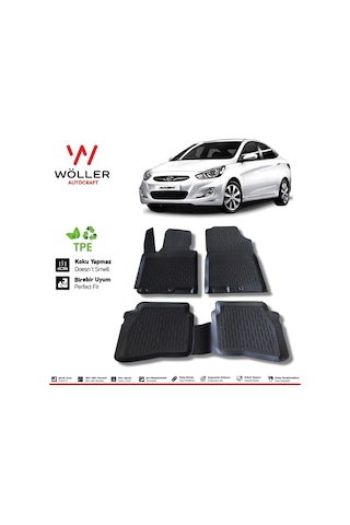 Hyundai Accent Blue Paspas 2011 Sonrası 3D Havuzlu Wöller Paspas