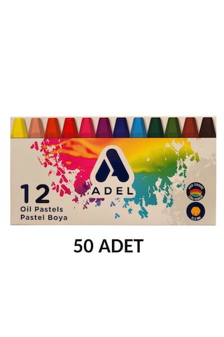 Adel 50 Adet 12 Renk Pastel Boya 12li