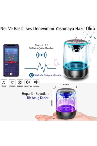 Magicvoice Mv-24695 600 Mah Taşınabilir Rgb Mikrofonlu Aux/tf/bluetooth 3 Watt Hoparlör