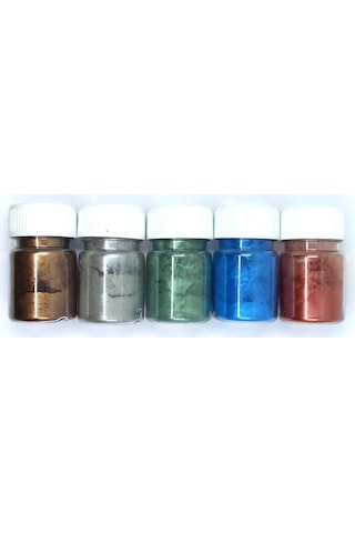 Metalik Sedefli Pigment Toz Boya Seti 5 Renk Set