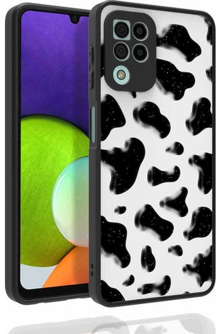 Samsung Uyumlu Galaxy M22 Kılıf Desenli Kamera Korumalı Parlak Zore Nora Kapak NO2