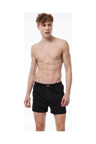 Malabadi 024 Erkek Geniş Kalıp %100 Pamuk Boxer Siyah