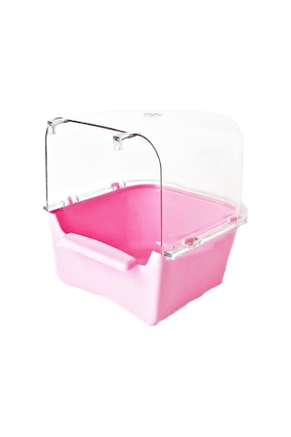 Bird Life Bülbül Kanarya Muhabbet Kuşu Kuş Banyoluğu Pembe 12.5 x 12 x 13 CM