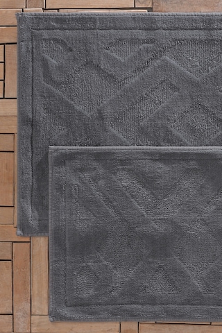 Yataş Bedding Milo Banyo Paspası Seti - Antrasit (50x60 cm + 60x100 cm) Antrasit