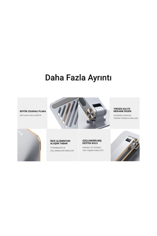 Juo Alüminyum Notebook Standı Yükseklik Ve Eğim Ayarlı Ergonomik Metal Laptop Standı