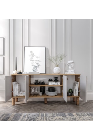 Işık Çok Amaçlı Bohem Konsol Meşe-kumtaşı, Bohem Salon Mobilyası