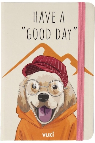 Desenli Sert Kapak Lastikli Defter A6 Turuncu