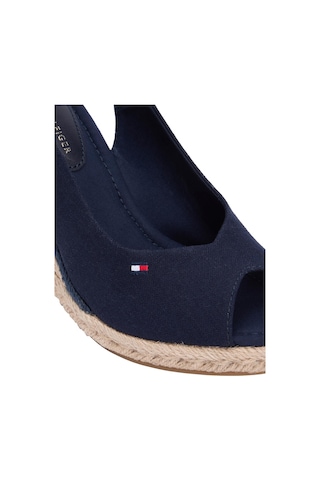 Tommy Hilfiger Flag Lacivert Arkası Açık Espadril Yüksek Dolgulu Sandalet-13188 Lacivert