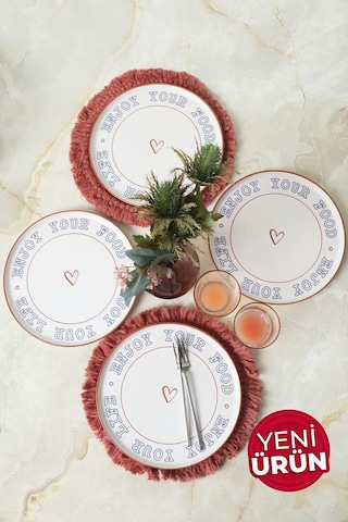 Keramika Enjoy Your Food Nordic Servis Tabağı 28 Cm 4 Adet 22973 Çok Renkli