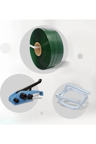 Polyester Set 16x0,70 Yeşil Çember- 16 Mm Bukle Toka-germe Aparat