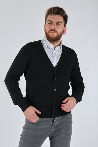 De Blasıo Minimalist V Yaka Erkek Hırka - Oversized & Şık Marengo