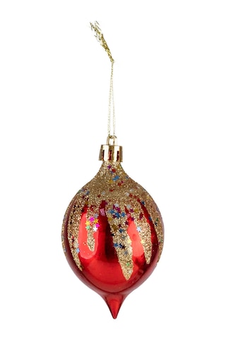 Yılbaşı Süsü 5'li Damla Kırmızı 10 Cm