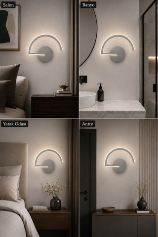 Mori Modern Led Duvar Apliği Günışığı Gri