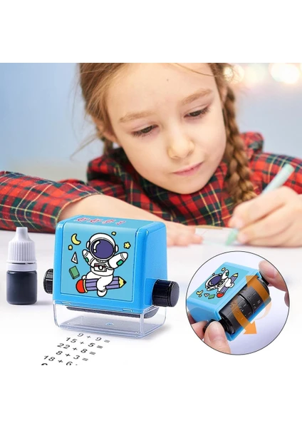 Çocuklar Için Eğlenceli Ve Öğretici Matematik Toplama Işlemleri Kaşesi, Eğitim Öğrenme Için Çarpım Tablosu Kaşesi Mürekkep Hediyeli Matematik Rulosu Damgası 1 Adet
