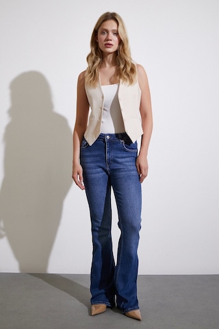 Never More Yüksek Bel İspanyol Paça Jean Lacivert Lacivert