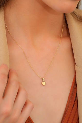 14 Ayar Altın Kolye Kalp Altın Kolye Zincirli - Klp-mdl-123456 Sarı Altın