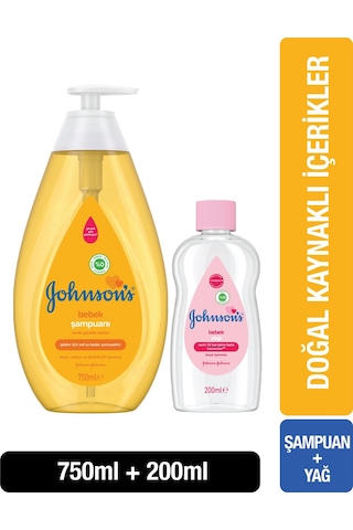 Johnson's Baby Bebek Şampuanı 750 ML + Bebek Yağı 200 ML