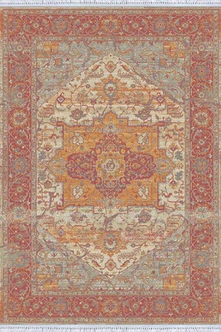 Pembe Klasik Göbekli Dokuma Pamuk Taban Kaymaz Kilim Klm146n11