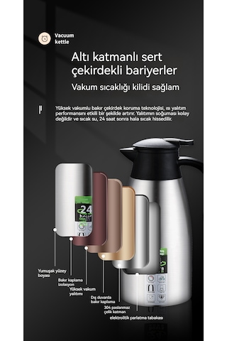 304 Paslanmaz Çelik Termos Termos 2.0l Vakum 24 Saat Yalıtım-zümr